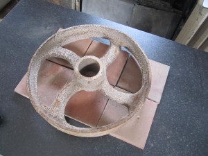 Cast iron wheel 16in dia 2No