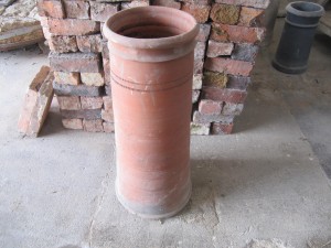 LArge Red cannon head chimney pot